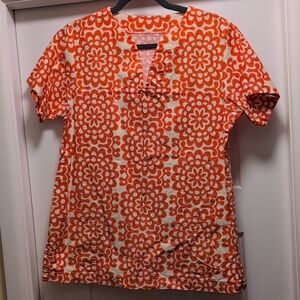 Vibrant Orange Floral Women's Tee